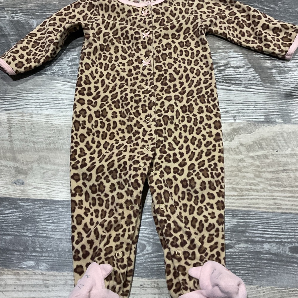 Carter's Brown and Pink Footies One Piece 9M